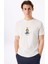 D5SM-TST3736 Kırık Beyaz Bisiklet Yaka Relaxed Fit Baskılı Erkek T-Shirt 3