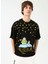 Fluffy Bisiklet Yaka Oversize Siyah Erkek T-Shirt Fluffy-E-2 3