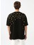 Fluffy Bisiklet Yaka Oversize Siyah Erkek T-Shirt Fluffy-E-2 5