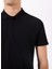 Siyah Erkek Polo Yaka Relaxed Nakışlı Polo T-Shirt C4SM-TST4528 4