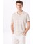 Ekru Erkek Basic Çizgili Polo T-Shirt F5SM-TST 2071 3