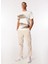 Kırık Beyaz Erkek Bisiklet Yaka Relaxed Baskılı Uv Apreli T-Shirt D4SM-TST3249 2