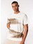 Kırık Beyaz Erkek Bisiklet Yaka Relaxed Baskılı Uv Apreli T-Shirt D4SM-TST3249 3