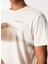 Kırık Beyaz Erkek Bisiklet Yaka Relaxed Baskılı Uv Apreli T-Shirt D4SM-TST3249 4