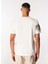 Kırık Beyaz Erkek Bisiklet Yaka Relaxed Baskılı Uv Apreli T-Shirt D4SM-TST3249 5