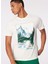 Beyaz Erkek Bisiklet Yaka Relaxed Fit Baskılı T-Shirt D4SM-TST3278 1