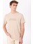 Bej Erkek Relaxed Baskılı T-Shirt J5SM-TST7322 3