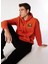 Koyu Turuncu Erkek Kapüşon Relaxed Nakışlı Sweatshirt D4SM-SWT3249 1