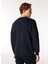 Lacivert Erkek Bisiklet Yaka Relaxed Baskılı Sweatshirt J4WM-SWT7220 5