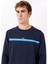 Lacivert Erkek Bisiklet Relaxed Baskılı Sweatshirt J5SM-SWT7230 1