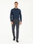 Lacivert Slim Fit Armürlü Uzun Kollu Gömlek 4
