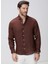 Kahve Erkek Alttan Britli Slim Fit Gömlek 1094177 2