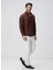 Kahve Erkek Alttan Britli Slim Fit Gömlek 1094177 3