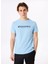 D5SM-TST3796 Mavi Bisiklet Yaka Relaxed Erkek T-Shirt 1