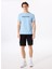 D5SM-TST3796 Mavi Bisiklet Yaka Relaxed Erkek T-Shirt 2