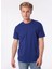 Bisiklet Yaka Mavi Erkek T-Shirt UMP24013TS 3