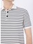 Kırık Beyaz Erkek Basic Çizgili Polo T-Shirt F5SM-TST 2125 4