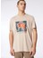 Bej Erkek Bisiklet Yaka Relaxed Baskılı T-Shirt D4SM-TST3280 1