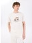 D5SM-TST3748 Kırık Beyaz Bisiklet Yaka Relaxed Fit Baskılı T-Shirt 1