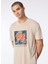 Bej Erkek Bisiklet Yaka Relaxed Baskılı T-Shirt D4SM-TST3280 3