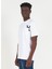 Bisiklet Yaka Beyaz Erkek T-Shirt UMP24048TS 2