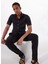 Siyah Erkek Düğmeli Standart Gömlek Mr Short Sleeve 1