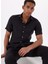 Siyah Erkek Düğmeli Standart Gömlek Mr Short Sleeve 2