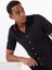 Siyah Erkek Düğmeli Standart Gömlek Mr Short Sleeve 5