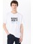 Beyaz Erkek Relaxed Baskılı T-Shirt M5SM-TST1289 1