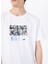 Beyaz Erkek Relaxed Baskılı T-Shirt M5SM-TST1289 4