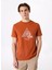 D5SM-TST3834 Turuncu Bisiklet Yaka Relaxed Fit Baskılı Erkek T-Shirt 3