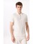 Kırık Beyaz Erkek Basic %100 Pamuk Merserize Kumaş Polo T-Shirt F5SM-TST 2734 3