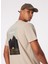 Bej Erkek Bisiklet Yaka Relaxed Baskılı Su Itici T-Shirt D4SM-TST3251 1