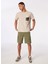 Bej Erkek Bisiklet Yaka Relaxed Baskılı Su Itici T-Shirt D4SM-TST3251 3
