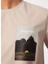Bej Erkek Bisiklet Yaka Relaxed Baskılı Su Itici T-Shirt D4SM-TST3251 5
