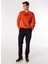 Koyu Turuncu Erkek Bisiklet Relaxed Baskılı Sweatshirt D4WM-SWT3247 2