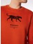 Koyu Turuncu Erkek Bisiklet Relaxed Baskılı Sweatshirt D4WM-SWT3247 4