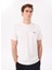 Kırık Beyaz Erkek Bisiklet Yaka Basic Baskılı %100 Pamuk T-Shirt J4SM-TST7245 1