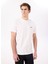 Kırık Beyaz Erkek Bisiklet Yaka Basic Baskılı %100 Pamuk T-Shirt J4SM-TST7245 3