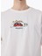 Kırık Beyaz Erkek Bisiklet Yaka Loose Fit Nakışlı T-Shirt Leaf 4