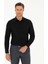 Siyah Slim Fit Armürlü Uzun Kollu Gömlek 1