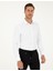 Beyaz Slim Fit Armürlü Uzun Kollu Gömlek 3