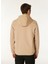 Bej Erkek Kapüşon Relaxed Düz Polar Sweatshırt C4WM-SWT4268 5