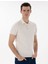 Ekru Slim Fit Düğmeli Polo Yaka Triko Tişört 1