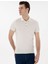 Ekru Slim Fit Düğmeli Polo Yaka Triko Tişört 3