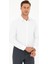 Beyaz Slim Fit Armürlü Uzun Kollu Gömlek 1