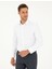 Beyaz Slim Fit Armürlü Uzun Kollu Gömlek 3