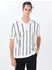 Beyaz Erkek Regular Fit Çizgili Kazak FC5SM-KZK 2760 4