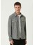 Gri Erkek Gömlek Slim Fit Düz Gömlek 1092014 1