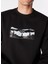 Siyah Erkek Bisiklet Relaxed Baskılı Sweatshirt D4WM-SWT3224 5